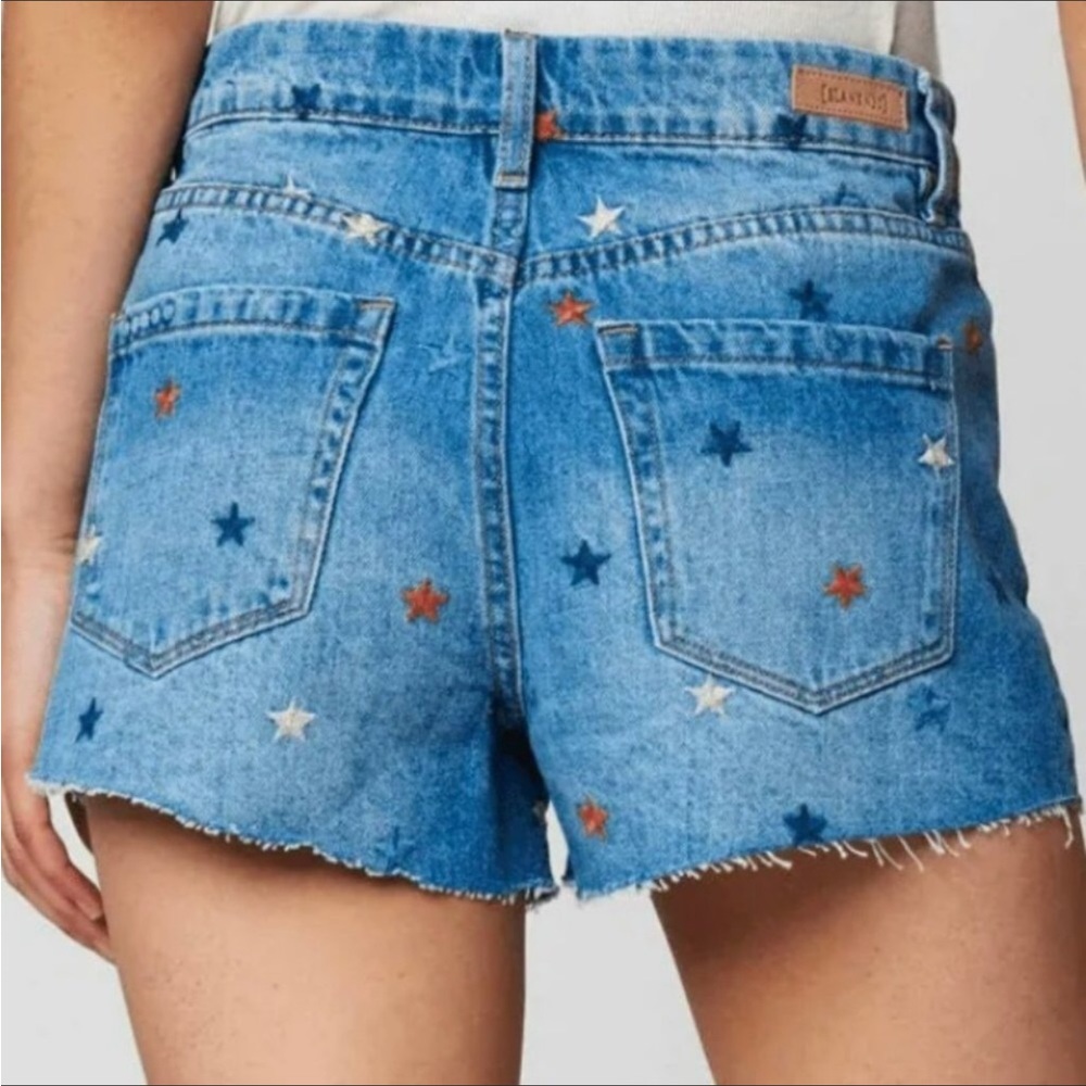 BlankNYC Star Embroidered Denim Short